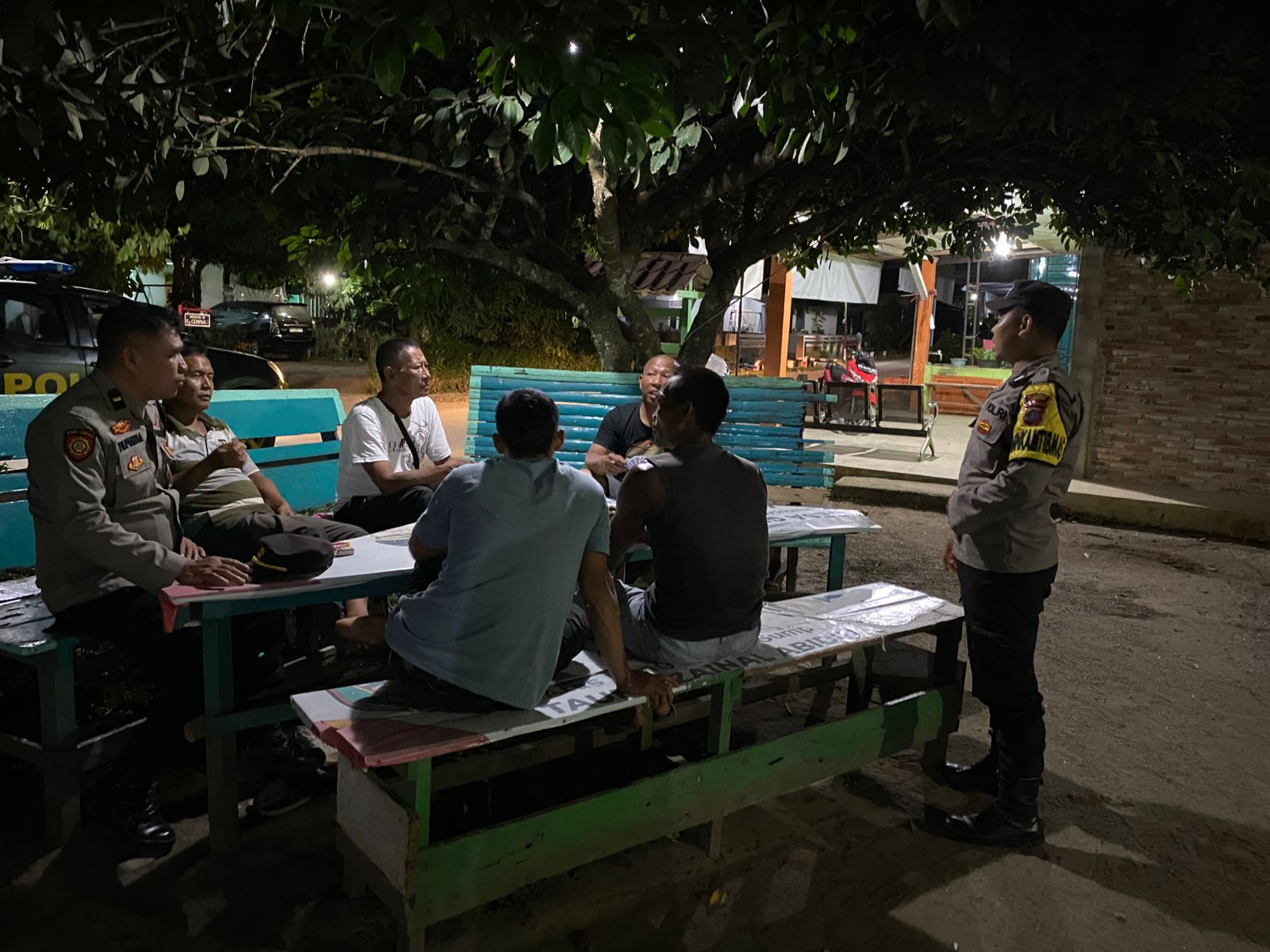 Polsek Bandar Pulau Gelar Patroli Blue Light Cegah Geng Motor dan 3C